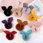 Faux Fur Hair Bow Scrunchies