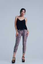 Reversible Animal Print Pink Jeans