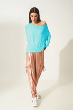 Long Sleeve Top in Modal Blue