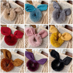 Faux Fur Hair Bow Scrunchies