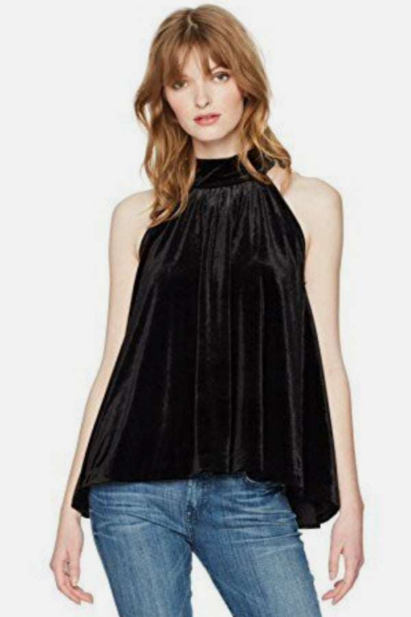 Sleeveless Velvet Swing Top