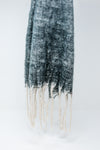 Fringed Striped Scarf in Black