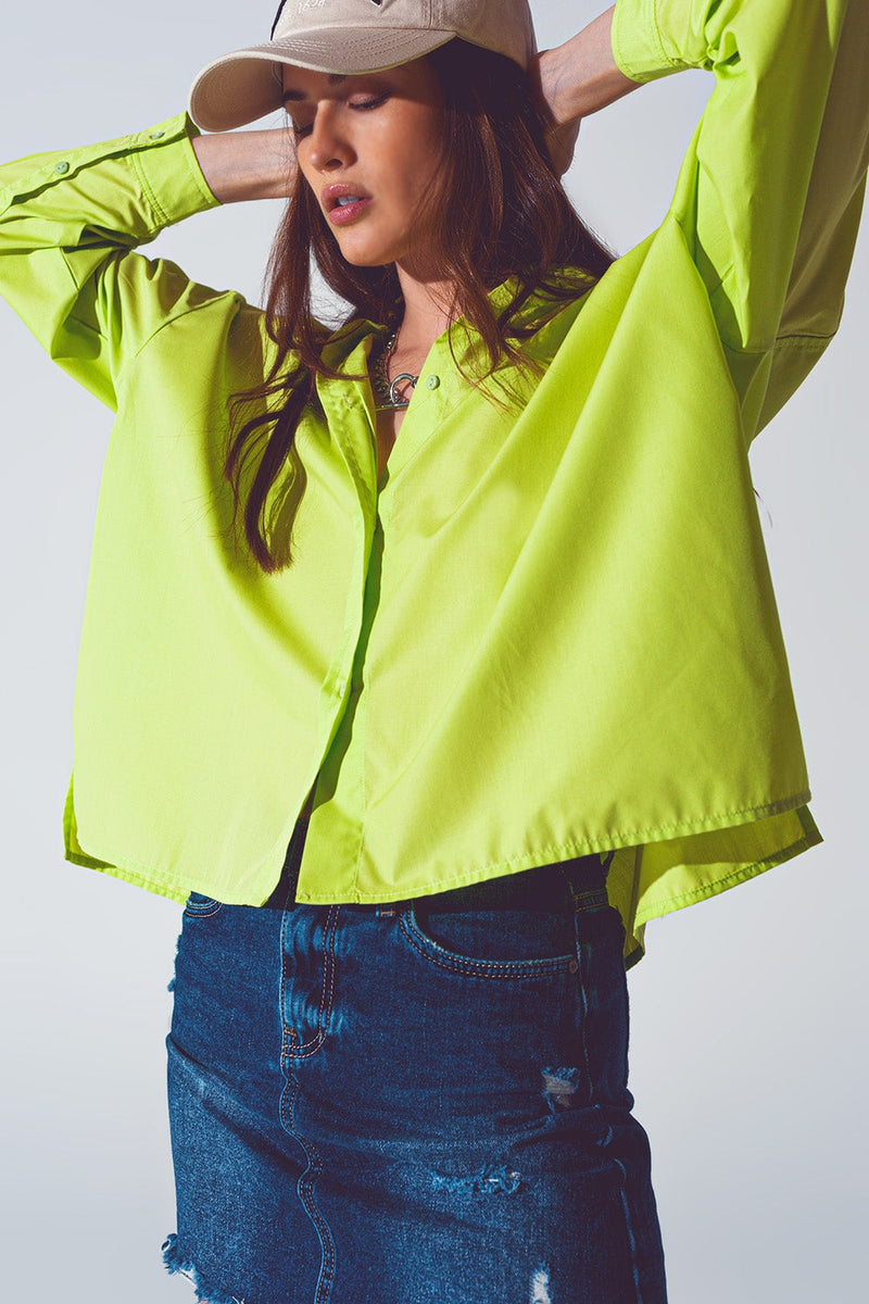 Loose Fit Blouse in Lime Green