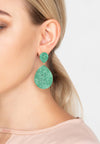 Monte Carlo Earring Gold Emerald Zircon