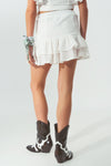 Broderie Frill Mini Skirt in White