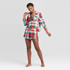 Colsie Plaid Flannel Notch Collar Pajama Set