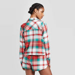 Colsie Plaid Flannel Notch Collar Pajama Set