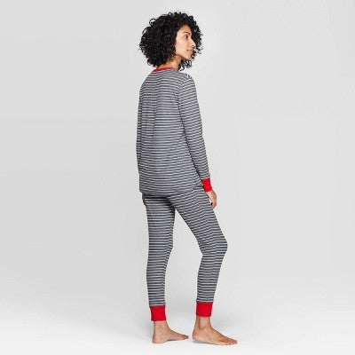 Stars Above Striped Thermal Sleep Pajama Set