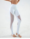 High waist sexy mesh stitching yoga step pants