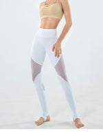 High waist sexy mesh stitching yoga step pants