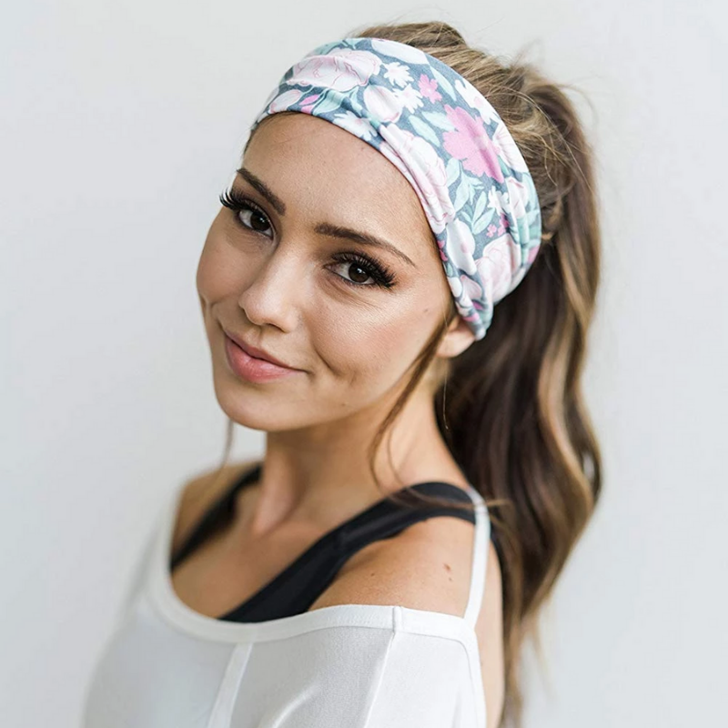 Mint Floral Headband Yoga