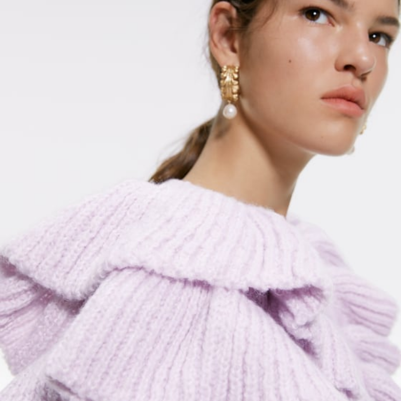 Liliac Ruffled On The Edge Sweater