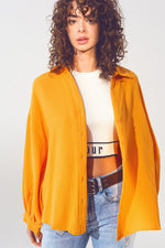 Textured Loose Fit Shirt in Orange