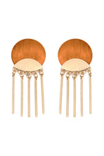 A8e2267 - Wood Disc Dangle Earrings