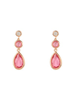 Tuscany Gemstone Drop Earring Rose Gold Pink Tourmaline