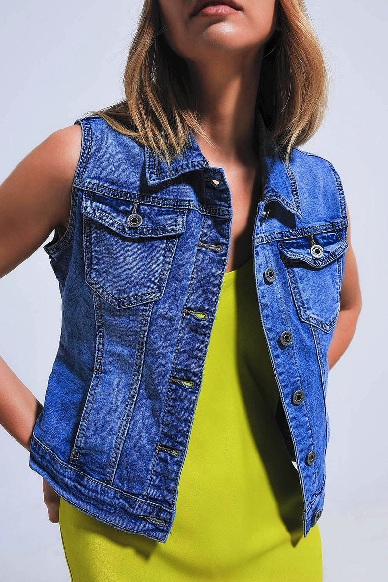 Denim Midwash Waistcoat