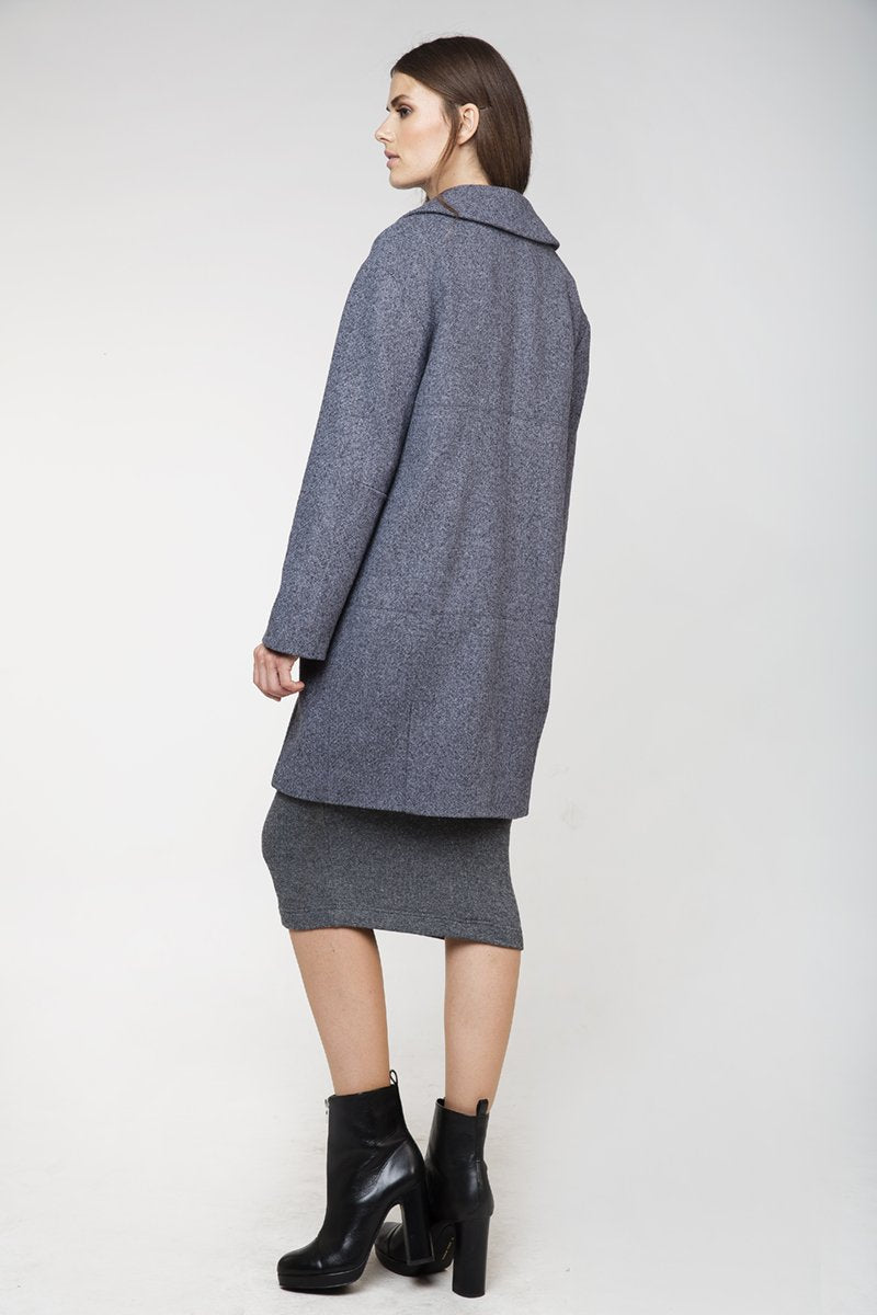 Gray Wool Straight Coat