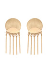 A8e2267 - Wood Disc Dangle Earrings