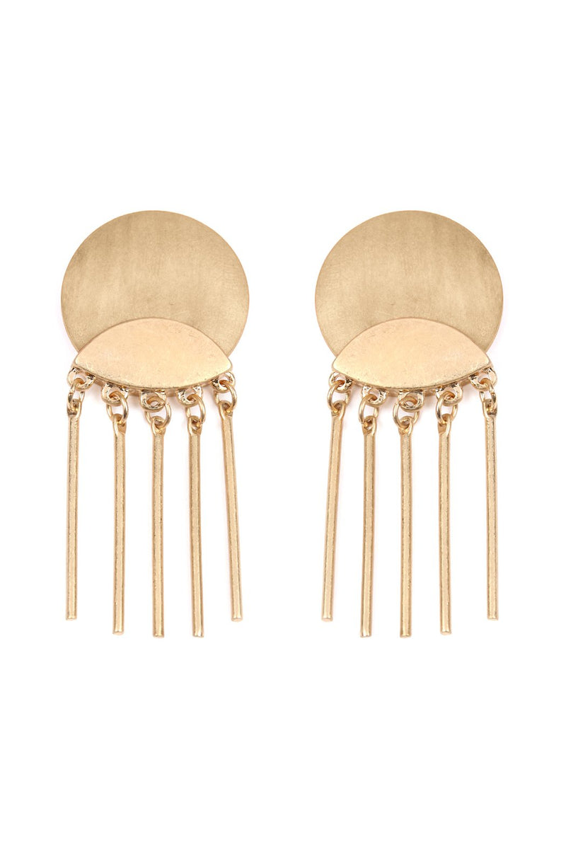 A8e2267 - Wood Disc Dangle Earrings