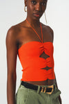 Ruched Top in Orange