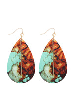 Ce3540 - Semi Wood Fish Hook Bar Earrings