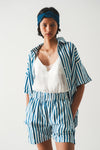 Relaxed Shirt in Blue Stripe