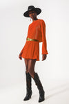 Pleated Shorts in Orange