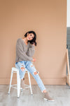 Girl Gang Stone Washed Distressed Jeans