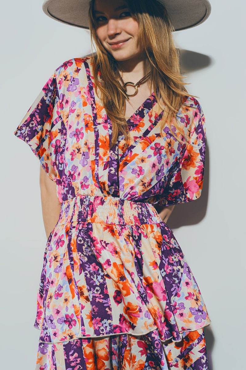 Floral Mini Dress in Multicolour