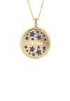 Zodiac Lapis Lazuli Gemstone Star Constellation Pendant Necklace Gold Aries