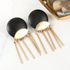 A8e2267 - Wood Disc Dangle Earrings