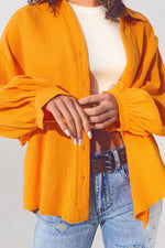 Textured Loose Fit Shirt in Orange