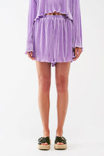 Pleated Short in Lilac