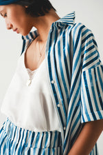 Relaxed Shirt in Blue Stripe