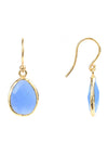 Petite Drop Earring Dark Blue Chalcedony Gold