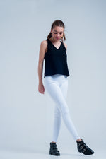 White Jeggings With Back Pockets