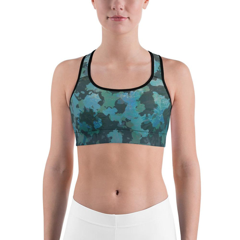 Women's Moisture Wicking O.U.R. Outdoors Sports Bra (White & Black Piping)