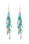 Hde3048 - Mixed Beads Tassel Earrings