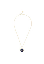 Zodiac Lapis Lazuli Gemstone Star Constellation Pendant Necklace Gold Pisces