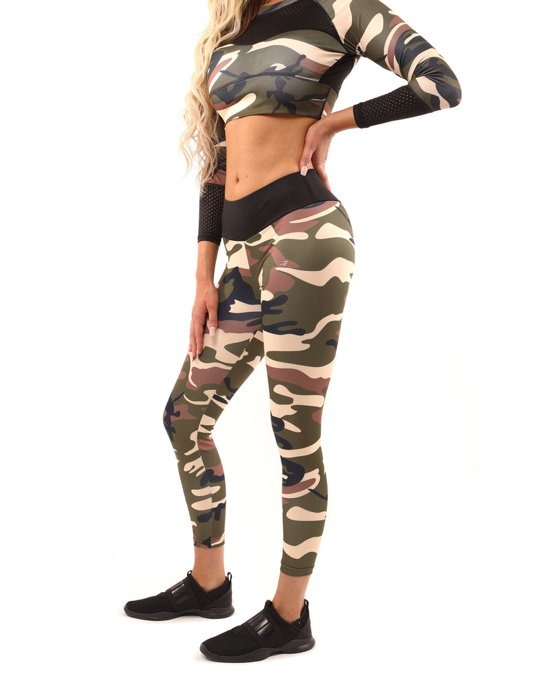 Virginia Camouflage Leggings - Brown/Green