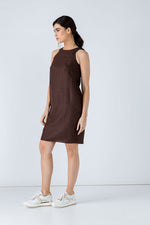 Brown Sleeveless Sack Dress