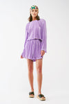 Pleated Short in Lilac