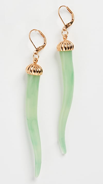 Jade Pepper Gold Eurowire Earrings