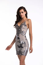 Backless Sparkling Sequins Dress