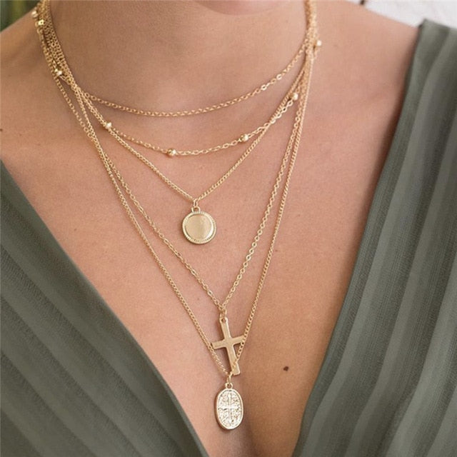 Noelle Sun Spirit Pendant  Layered Necklace