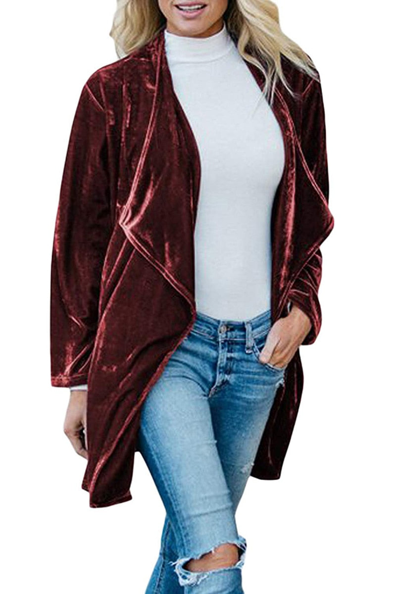 Crushed Velvet Coat Jacket