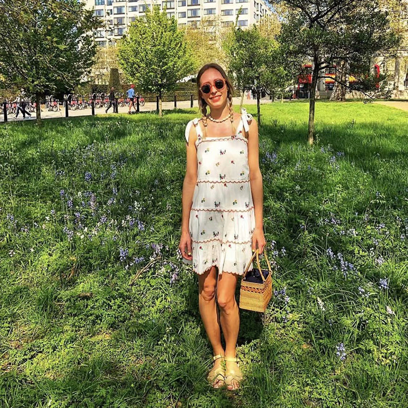 Natural Waist Summer Print Dress