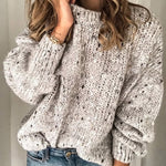 2XL Sweater Women Fashion O Neck Loose Knitted Sweater 2019 Ladies Long Sleeve Tops Pullover Casual Autumn Winter Sweater Jumper