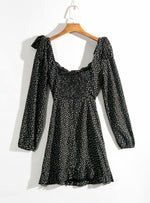 Black Chiffon Polka Dot Dress