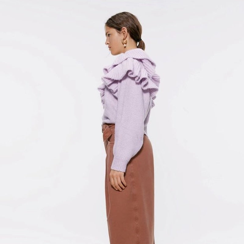 Liliac Ruffled On The Edge Sweater